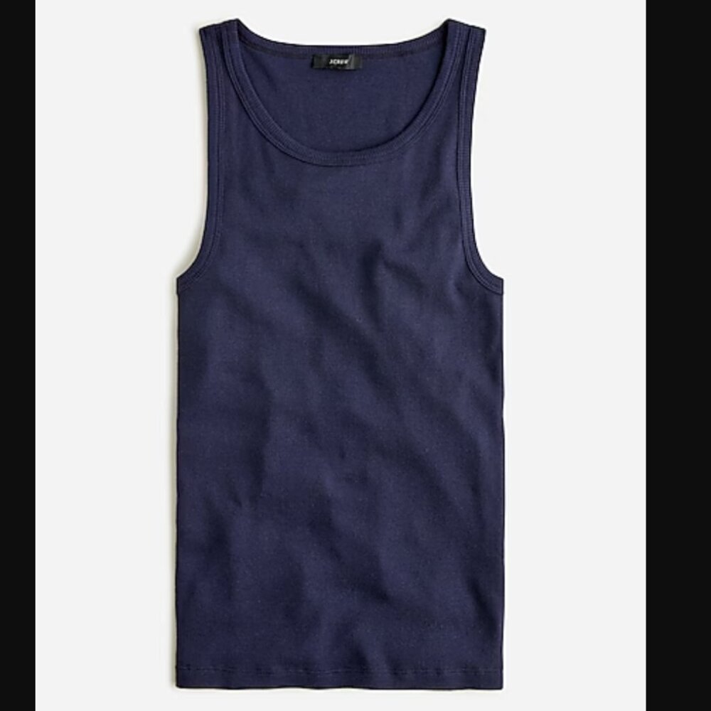 NWT JCREW Ribbed Cutaway Tank in Navy